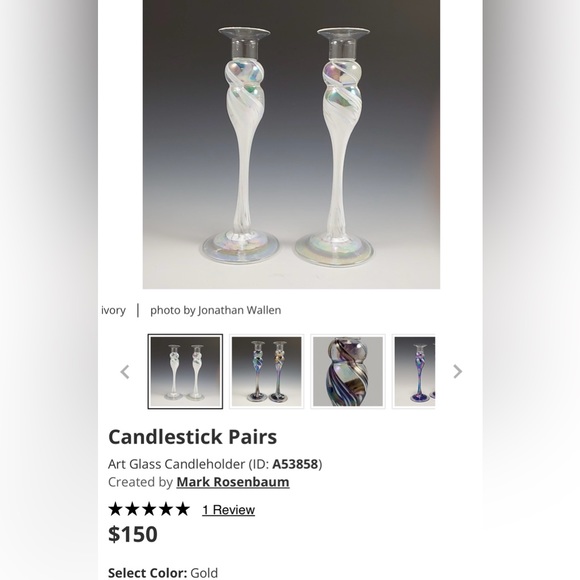 Rosetree By Mark Rosenbaum Candlestick - Picture 2 of 8